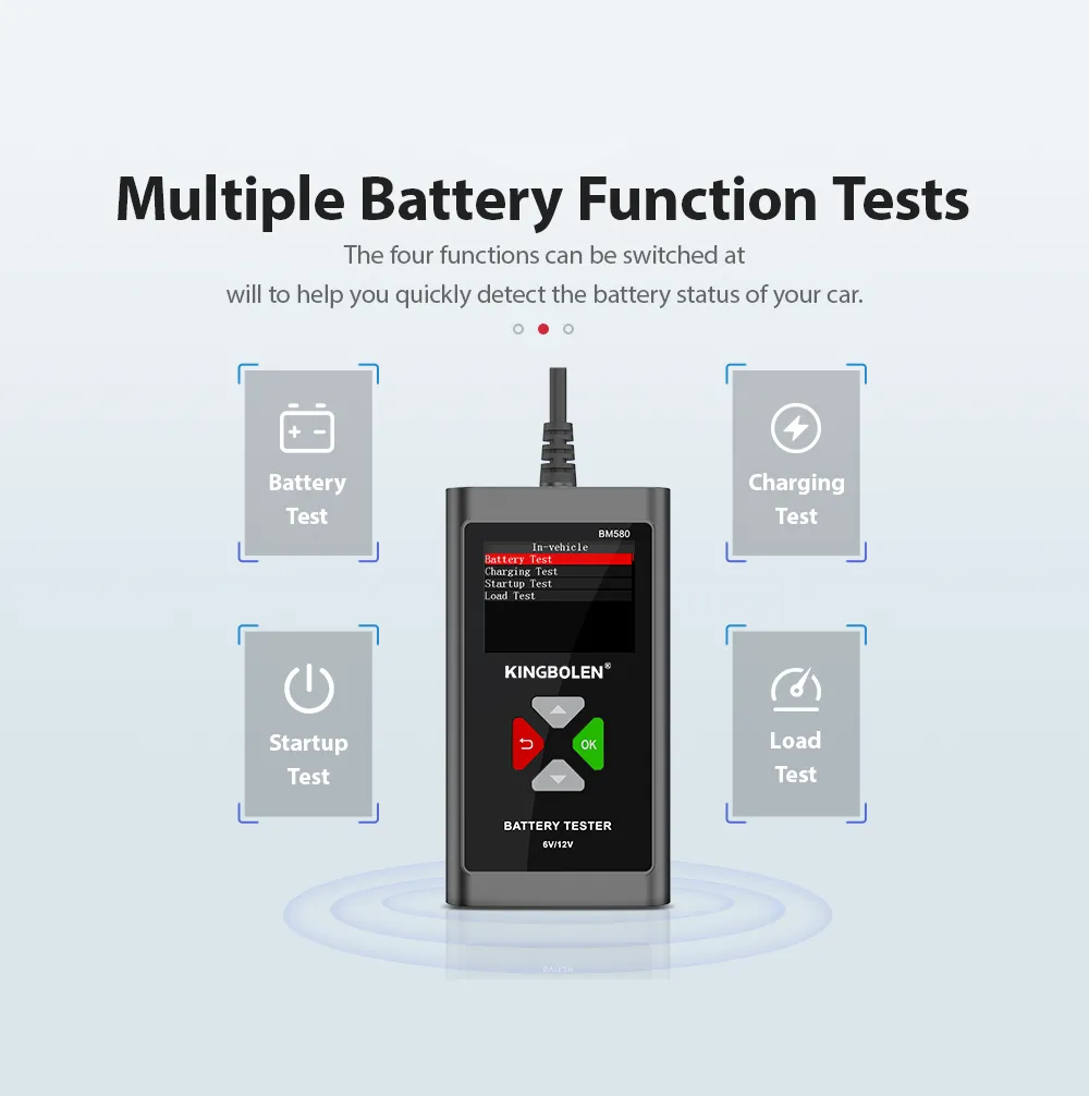 Tester batteria auto/moto KINGBOLEN BM580 12V 6V CCA Analizzatore Batteria